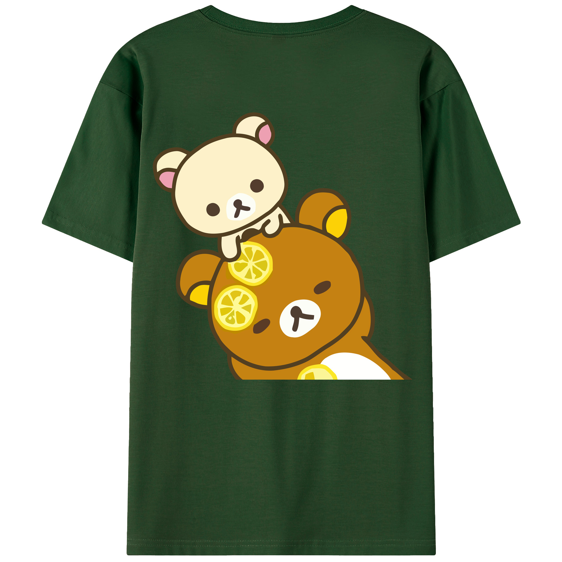 （画像用） リラックマ リラックマ キイロイトリ Rilakkuma Korilakkuma Kiiroitori 綿100％半袖Tシャツ（背面プリント）